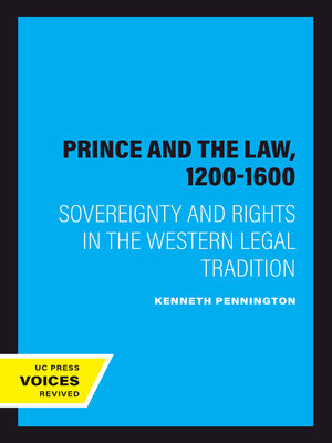 cover image of The Prince and the Law, 1200-1600